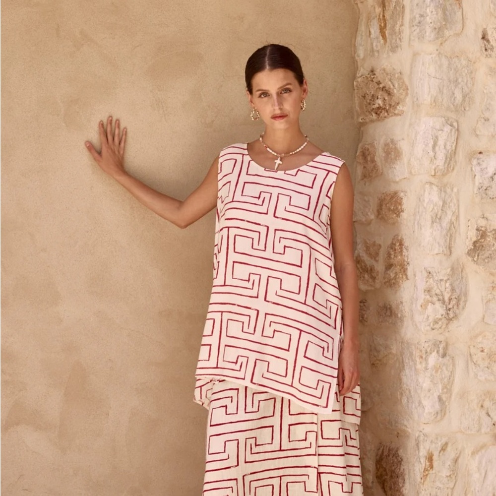 VRG GRL Chic Geometric Patterned skirt set
